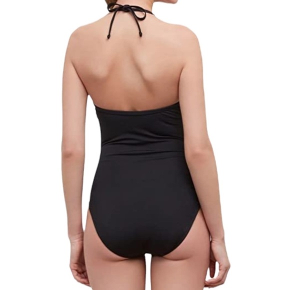 KENNETH COLE REACTION | Women's Sea Gypsy Beaded Plunge One Piece Swimsuit Large - Picture 2 of 6